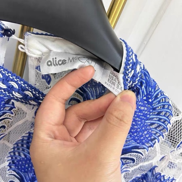 Alice McCall Royal Blue and White Lace Top - Picture 2 of 3